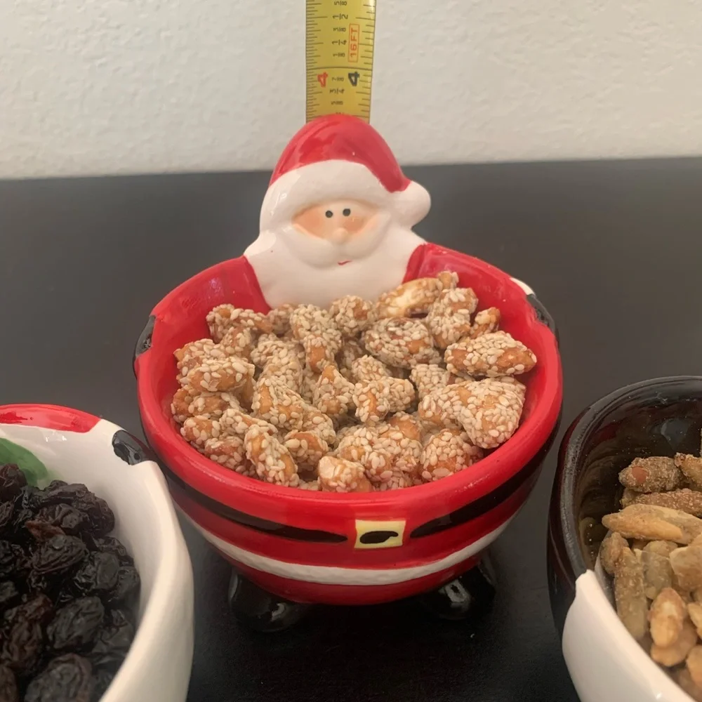 Ceramic Christmas Collection 3 Small Bowl Set Santa Snowman Penguin KT Group